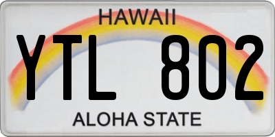 HI license plate YTL802