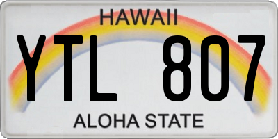 HI license plate YTL807