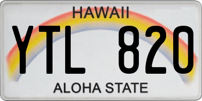 HI license plate YTL820