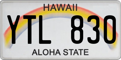 HI license plate YTL830