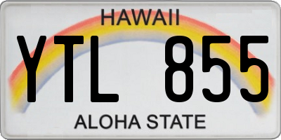 HI license plate YTL855