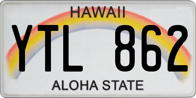 HI license plate YTL862