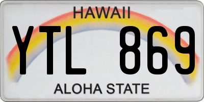 HI license plate YTL869