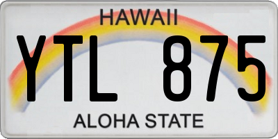 HI license plate YTL875