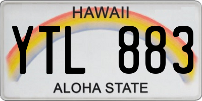 HI license plate YTL883