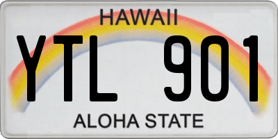 HI license plate YTL901