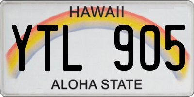 HI license plate YTL905