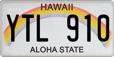 HI license plate YTL910