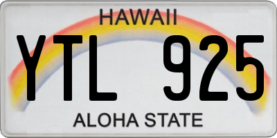 HI license plate YTL925