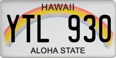 HI license plate YTL930