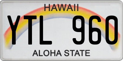 HI license plate YTL960