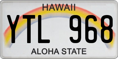 HI license plate YTL968