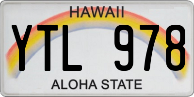 HI license plate YTL978