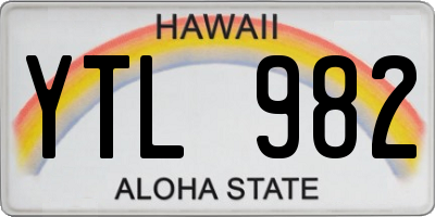 HI license plate YTL982