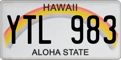 HI license plate YTL983
