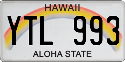 HI license plate YTL993