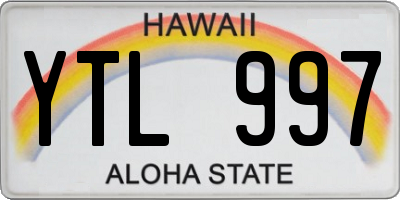 HI license plate YTL997