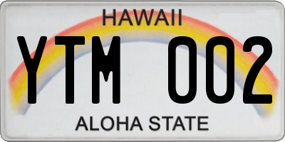HI license plate YTM002