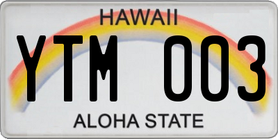 HI license plate YTM003
