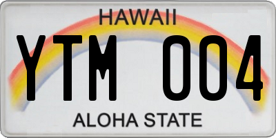 HI license plate YTM004