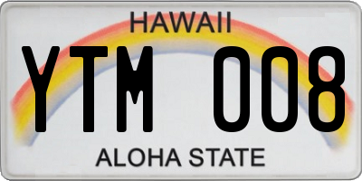 HI license plate YTM008
