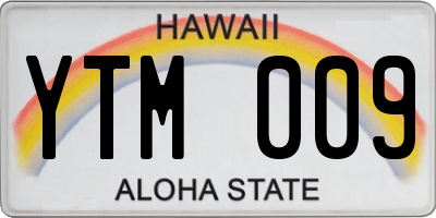 HI license plate YTM009