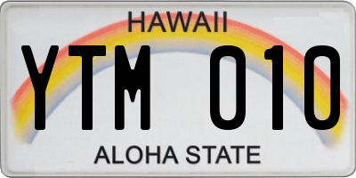 HI license plate YTM010