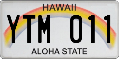 HI license plate YTM011