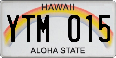 HI license plate YTM015