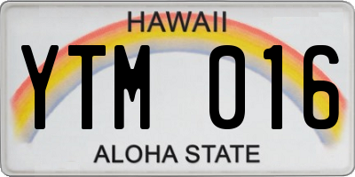 HI license plate YTM016