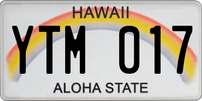 HI license plate YTM017