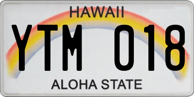 HI license plate YTM018