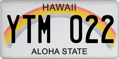 HI license plate YTM022