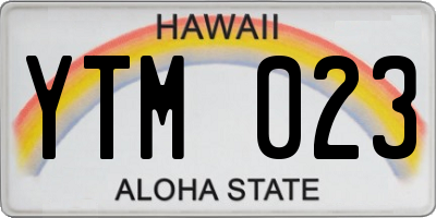 HI license plate YTM023