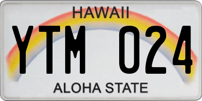 HI license plate YTM024