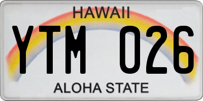 HI license plate YTM026