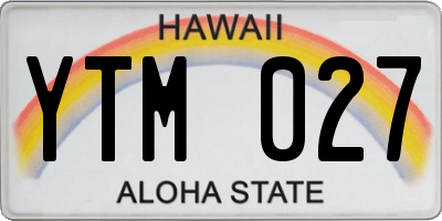 HI license plate YTM027
