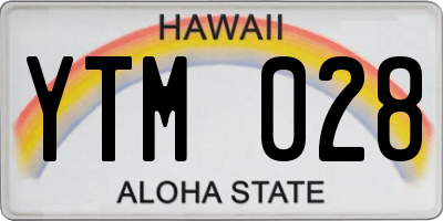 HI license plate YTM028