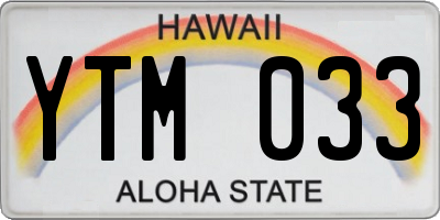 HI license plate YTM033