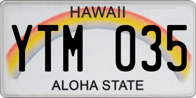 HI license plate YTM035