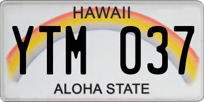 HI license plate YTM037