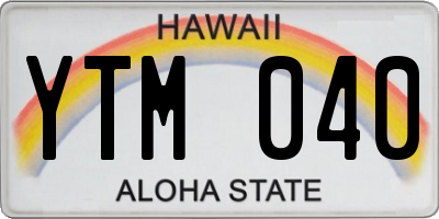 HI license plate YTM040