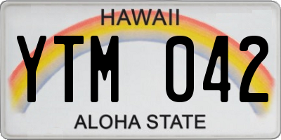HI license plate YTM042