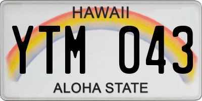 HI license plate YTM043