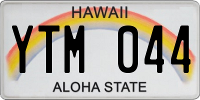 HI license plate YTM044