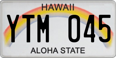 HI license plate YTM045