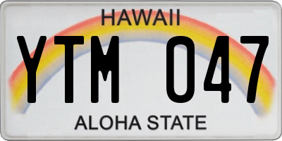 HI license plate YTM047