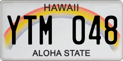 HI license plate YTM048
