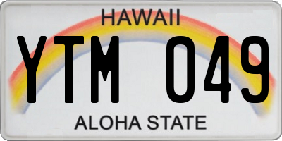 HI license plate YTM049