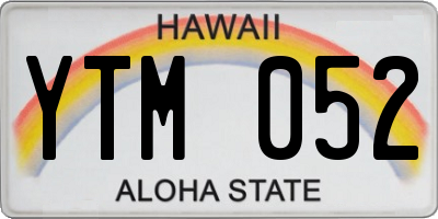 HI license plate YTM052